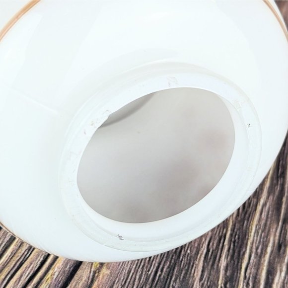 Vintage Frosted Glass Shade Ceiling Mount Lamp Retro Brown Floral Painted Light - Picture 8 of 9